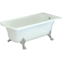 Ванна из искусственного камня Migliore Olivia Ang 174х80 25448 ножки Leone Lux Хром