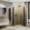 Душевой уголок Maybah Glass MGY-1294-6 900x900x1980 на монопетлях Черный стекло сатиновое