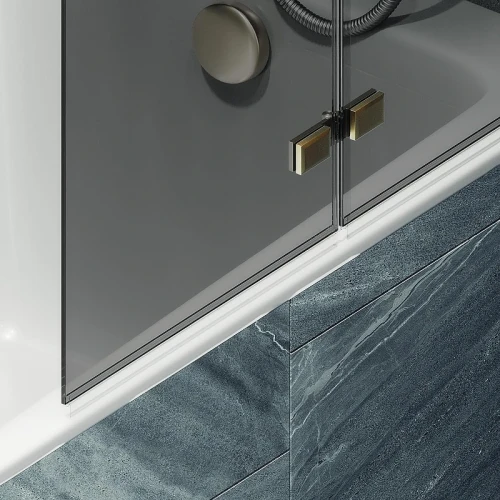 Шторка для ванны Maybah Glass MGV-576-3 515х1400 складная 2 секции Золото стекло графитовое