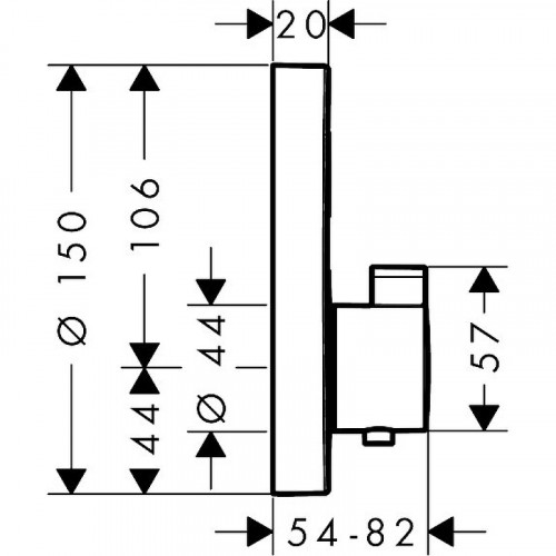 Смеситель для душа Hansgrohe ShowerSelect S 15744000 с термостатом Хром латунь встраиваемый