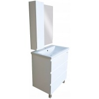 Зеркало со шкафом Bellezza Асти 70 L 4616311022011 Белое МДФ / ЛДСП, стекло