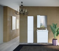 Зеркало со шкафом Bellezza Асти 70 L 4616311022011 Белое МДФ / ЛДСП, стекло