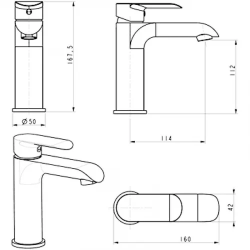 Смеситель для раковины Hansberge Opera H1033W цвет Белый Хром