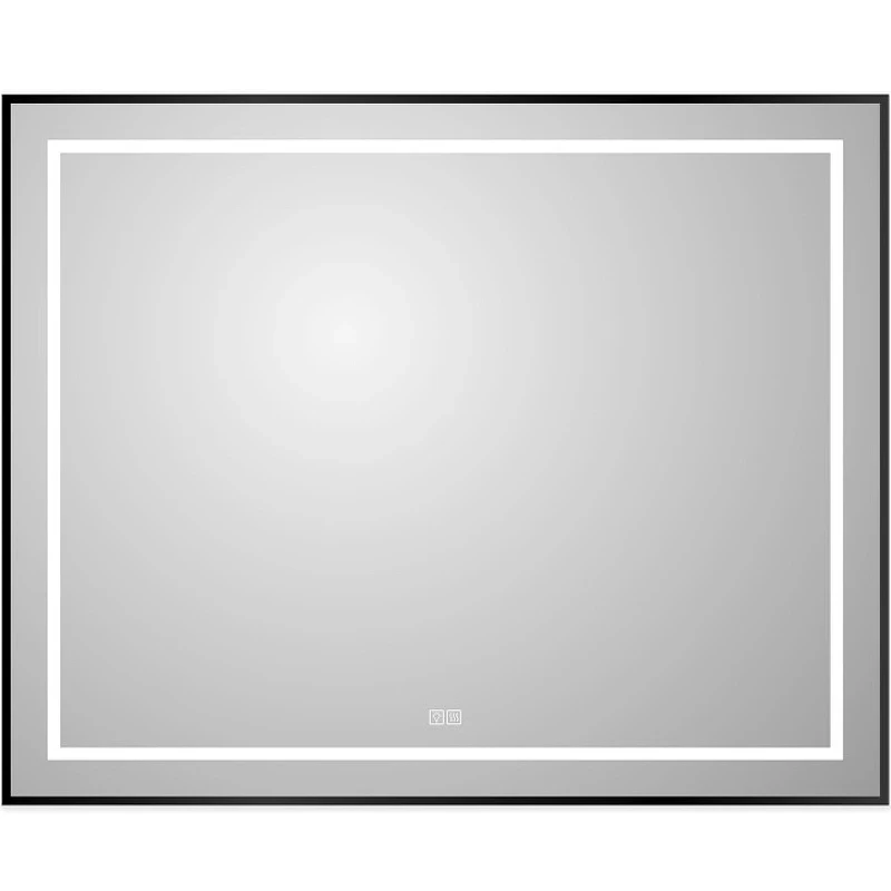 Зеркало BelBagno Kraft 100 SPC-KRAFT-1000-800-LED-TCH-WARM-NERO с подсветкой Черное с сенсорным выключателем и подогревом стекло