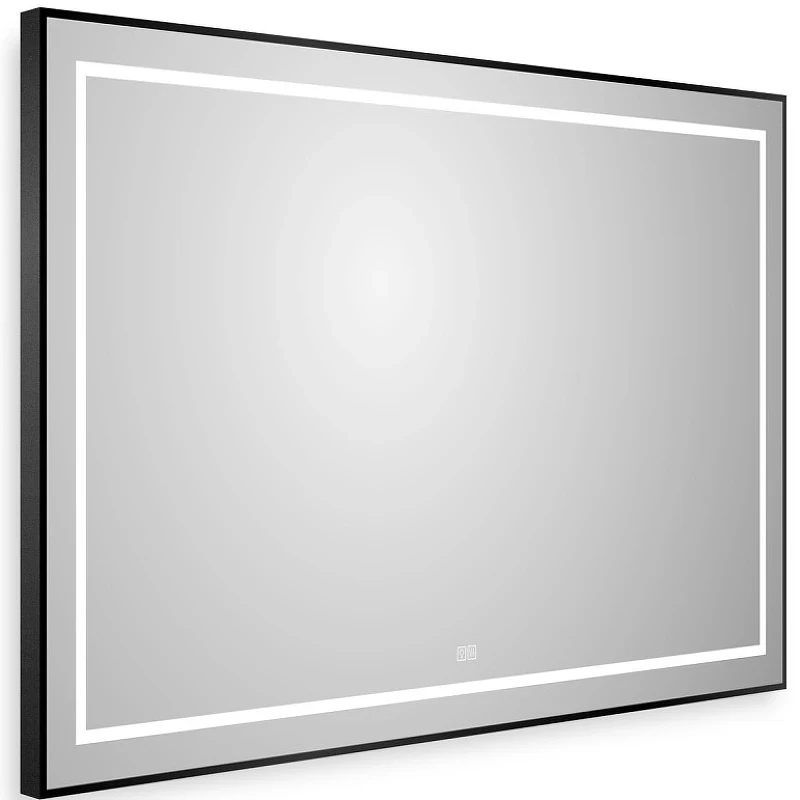 Зеркало BelBagno Kraft 100 SPC-KRAFT-1000-800-LED-TCH-WARM-NERO с подсветкой Черное с сенсорным выключателем и подогревом стекло