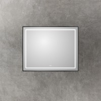 Зеркало BelBagno Kraft 100 SPC-KRAFT-1000-800-LED-TCH-WARM-NERO с подсветкой Черное с сенсорным выключателем и подогревом стекло