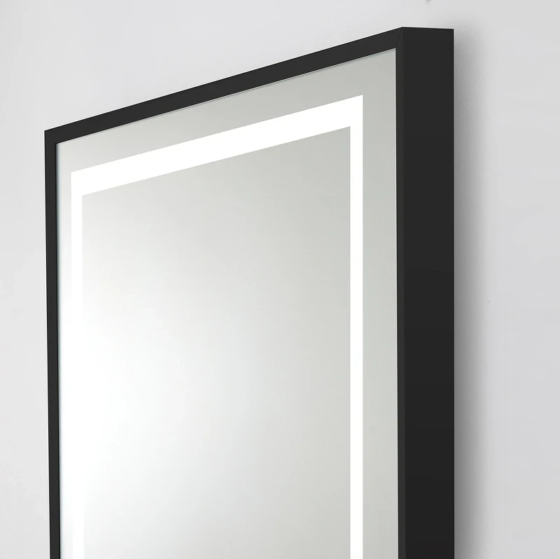 Зеркало BelBagno Kraft 100 SPC-KRAFT-1000-800-LED-TCH-WARM-NERO с подсветкой Черное с сенсорным выключателем и подогревом стекло