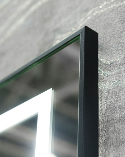 Зеркало BelBagno Kraft 100 SPC-KRAFT-1000-800-LED-TCH-WARM-NERO с подсветкой Черное с сенсорным выключателем и подогревом стекло