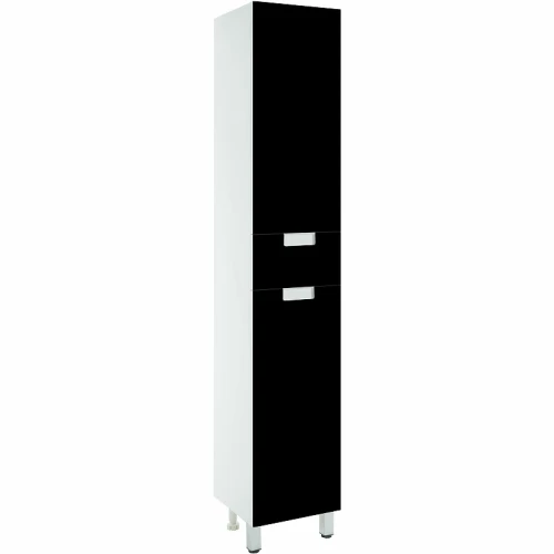 Шкаф пенал Bellezza Пегас 35 R 4620404711041 Черный Белый МДФ / ЛДСП