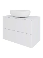 Тумба с раковиной Orange Otto 75 Ot-75TuMDF+B05-480W подвесная цвет Белый глянец