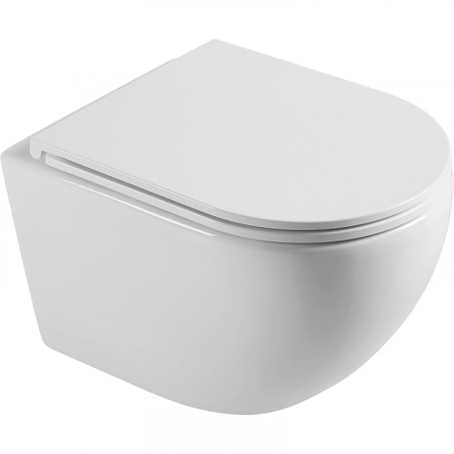 Комплект унитаза с инсталляцией Agger ATI03100+APB100 с сиденьем Микролифт и клавишей смыва Хром глянцевый фарфор подвесной