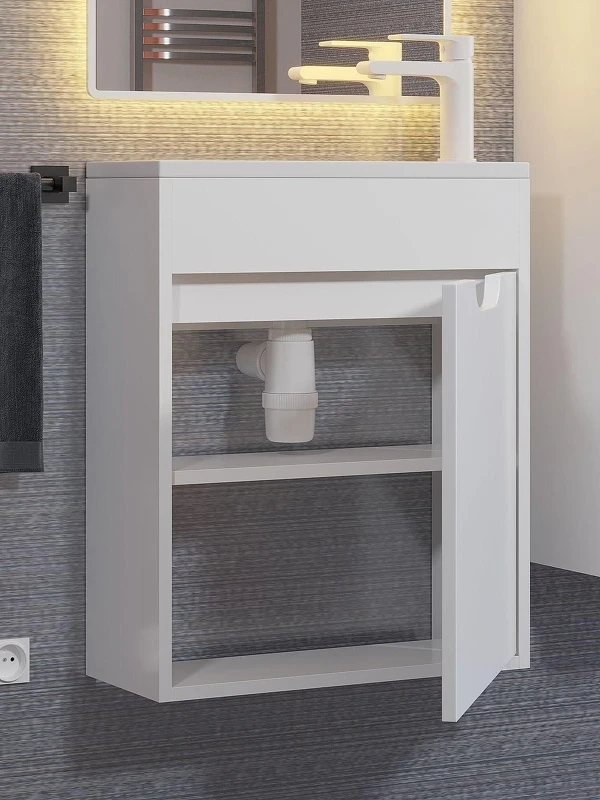 Тумба с раковиной Uperwood Modul 50 393020544 подвесная цвет Белый матовый