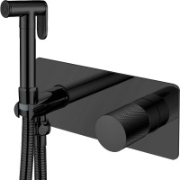 Гигиенический душ со смесителем Boheme Stick 127-BB.2 Черный матовый латунь на стену