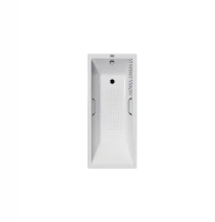 Чугунная ванна Vinsent Veron Square 170x75 VSQ1707545H/VH0012CH-AS цвет Белый с квадратными хромированнами ручками и антискользящим покрытием