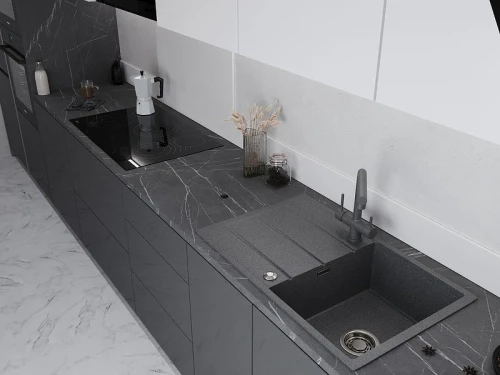 Кухонная мойка Emar Quartz 80 EMQ-1800.Q цвет Антрацит