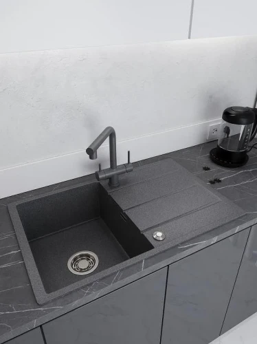 Кухонная мойка Emar Quartz 80 EMQ-1800.Q цвет Антрацит