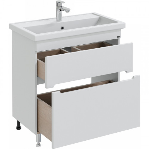Тумба под раковину СанТа Лондон 80 224007л Белая МДФ / ЛДСП