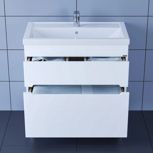 Тумба под раковину СанТа Лондон 80 224007л Белая МДФ / ЛДСП