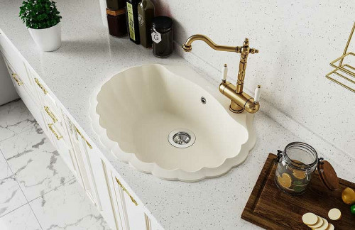 Кухонная мойка Florentina Гребешок-695 20.345.E0695.102 Черная искусственный камень (литьевой мрамор) встраиваемый