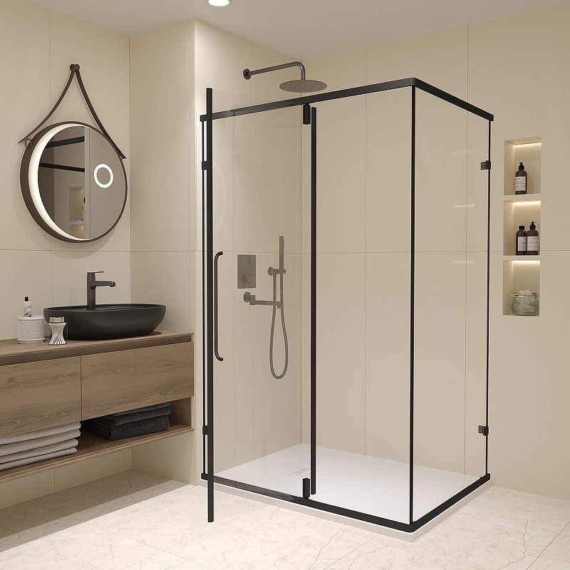 Душевой уголок RGW Classic CL-046B 100x80 350904608-14 профиль Черный матовый стекло прозрачное