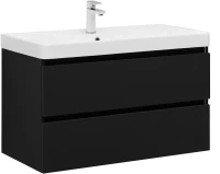 Тумба с раковиной Aquanet Вега 2.0 90 344743 подвесная цвет Черный