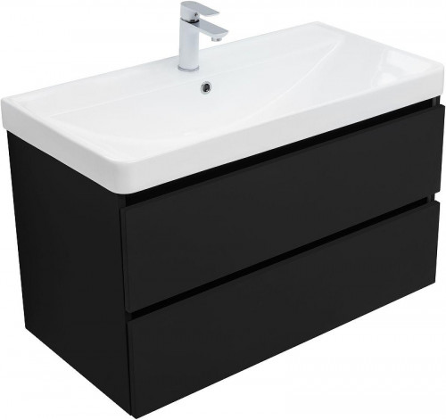 Тумба с раковиной Aquanet Вега 2.0 90 344743 подвесная цвет Черный