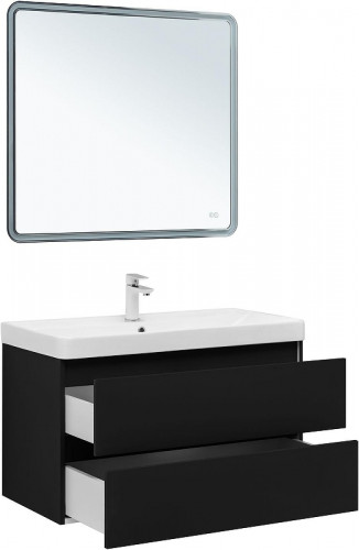 Тумба с раковиной Aquanet Вега 2.0 90 344743 подвесная цвет Черный