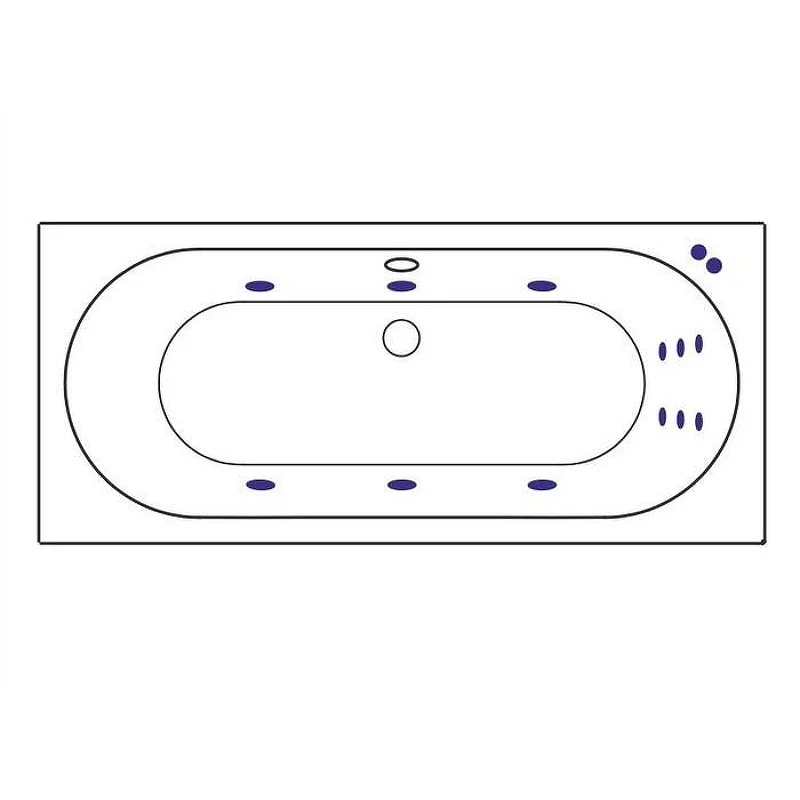 Акриловая ванна Excellent Oceana Slim 180x80 WAEX.OCE18S.LINE.WH цвет Белый с гидромассажем форсунки Белые