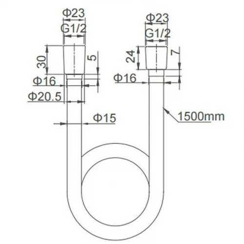 Душевой шланг Caprigo Parts 98-515-GUN Вороненая сталь