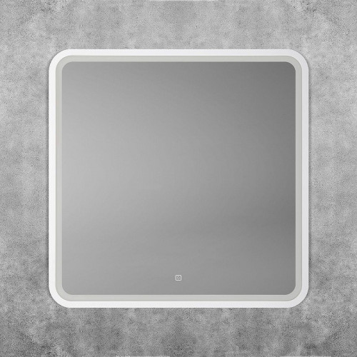 Зеркало Art&amp;Max Genova 80 AM-Gen-800-800-DS-F-White с подсветкой цвет Белый с сенсорным выключателем