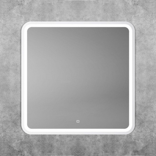 Зеркало Art&amp;Max Genova 80 AM-Gen-800-800-DS-F-White с подсветкой цвет Белый с сенсорным выключателем