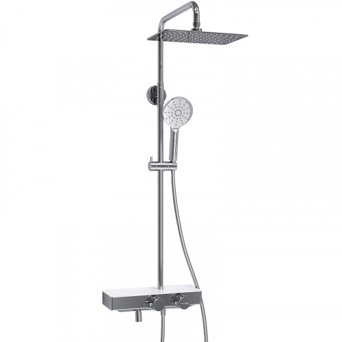 Душевая система WasserKRAFT A113.069.127.CH Thermo с термостатом Хром Белая латунь на стену