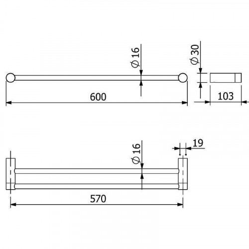 Полотенцедержатель Kludi Vela R 5898853 двойной Белый матовый