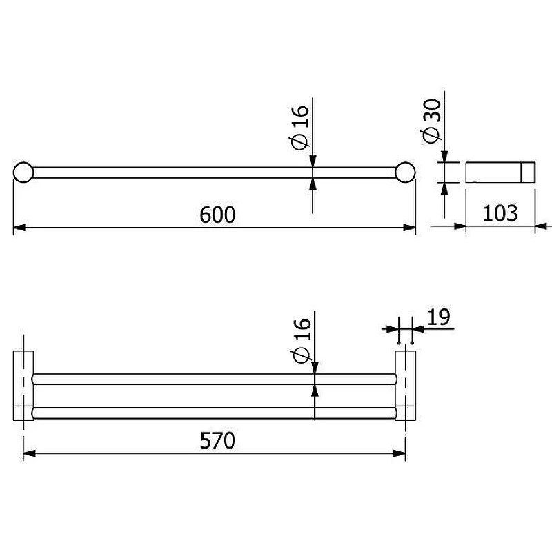 Полотенцедержатель Kludi Vela R 5898853 двойной Белый матовый