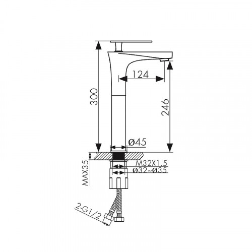 Смеситель для раковины Kaiser Star 02111 Хром латунь