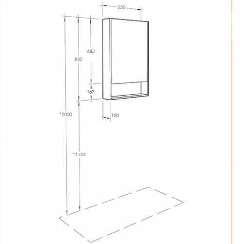 Зеркальный шкаф Aquaton Сканди 55 1A252102SD010 Белый МДФ / ЛДСП, стекло