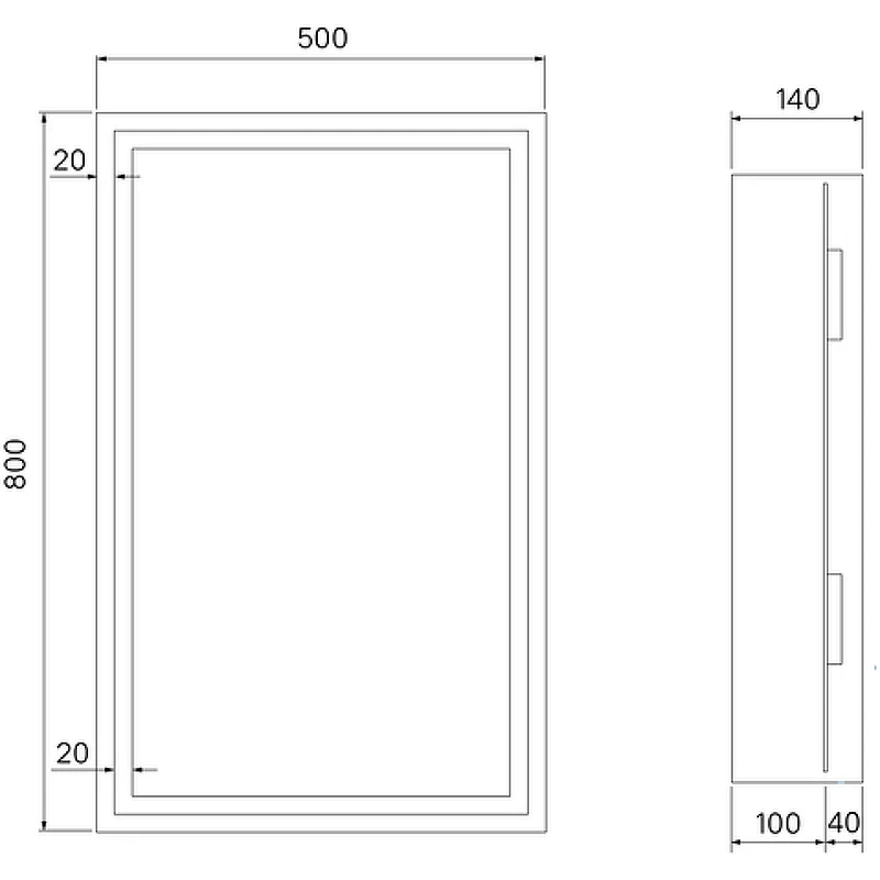 Зеркальный шкаф Iddis Zodiac 50 ZOD5000i99 с подсветкой Белый МДФ / ЛДСП, стекло