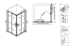 Душевой уголок Veconi Rovigo RV-29 90x90 RV29-90K-01-19C3 профиль Хром стекло прозрачное