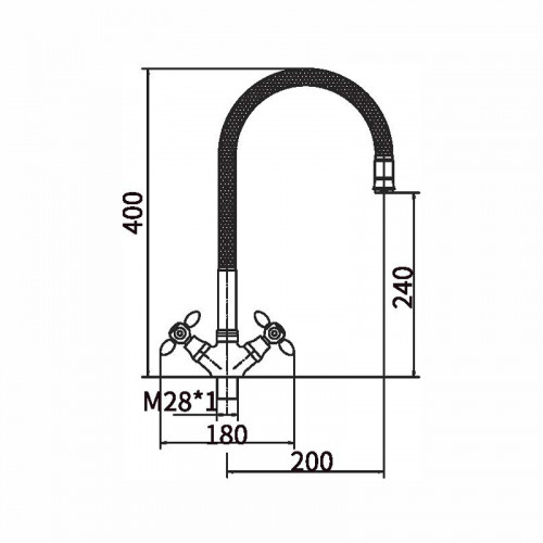 Смеситель для кухни Fashun A43127-9 цвет Хром Желтый