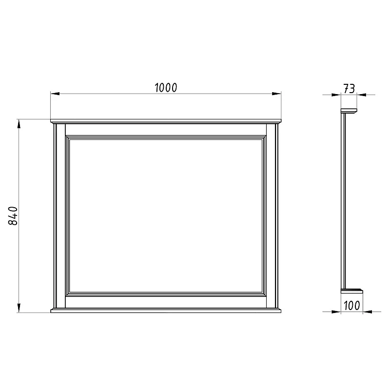 Зеркало ASB-Woodline Венеция 100 11941 Белое с патиной Серебро массив дерева, стекло