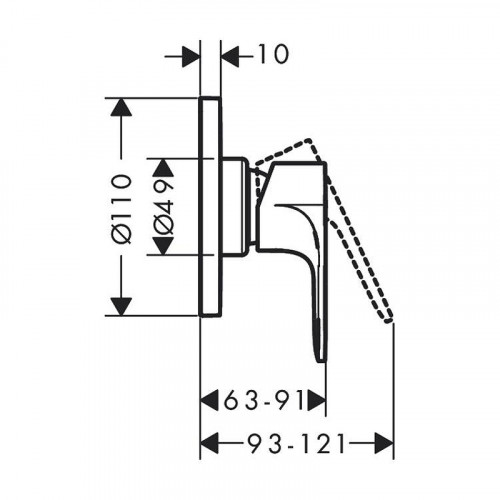 Смеситель для душа Hansgrohe Set HG Rebris E 72659670S Черный матовый