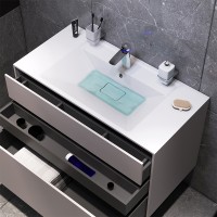 Тумба под раковину AM.PM Inspire V2.0 100 M50AFHX1003EGM подвесная Серая матовая МДФ / ЛДСП