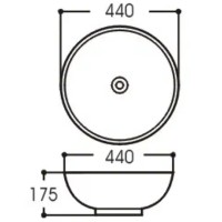 Раковина-чаша Aquatek 44 AQ5354-00 Белая фарфор накладная