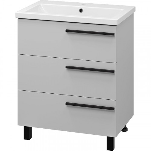 Тумба с раковиной Misty Ненси 70 УТ000015706 Серая матовая