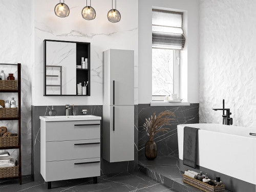 Тумба с раковиной Misty Ненси 70 УТ000015706 Серая матовая