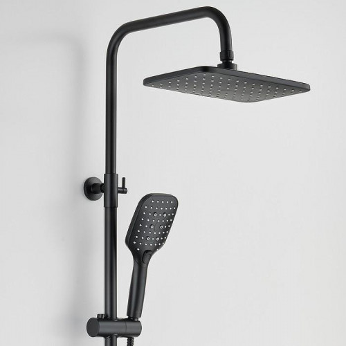 Душевая система Bond Cube B07-9488 с термостатом Черная матовая