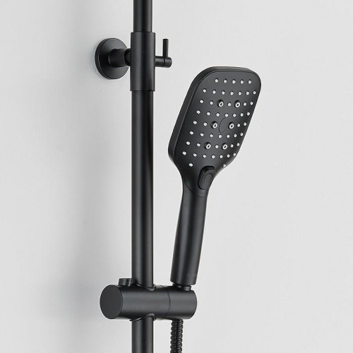 Душевая система Bond Cube B07-9488 с термостатом Черная матовая