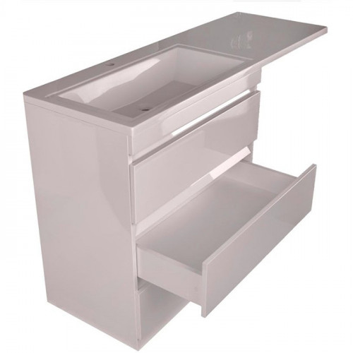 Тумба под раковину Style Line Даллас 140 Люкс Plus Белая МДФ / ЛДСП