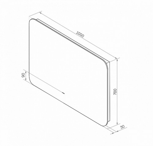 Зеркало Art&amp;Max Ravenna 100 AM-Rav-1000-700-DS-C с подсветкой с бесконтактным выключателем