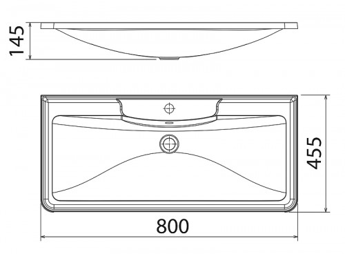 Раковина Florentina Аллегро 80 10.020.00800.001 Белая искусственный камень (литьевой мрамор) полувстраиваемая